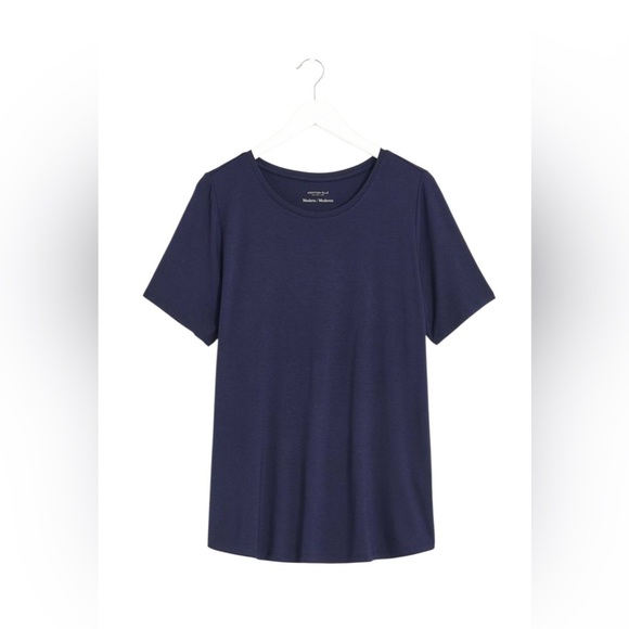 Addition Elle, Plus Size Responsible, Modern-Fit Crewneck Tee, 4X, Navy - Picture 3 of 8